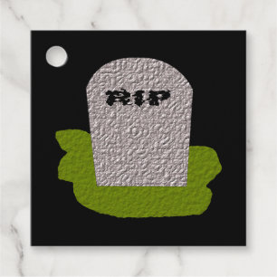 RIP Tombstone Custom Halloween Favour Tags