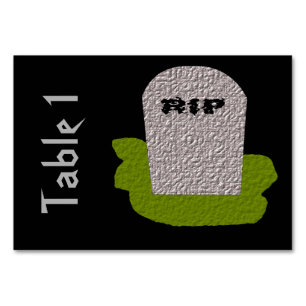RIP Tombstone Customisable Tablecard Table Number