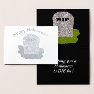 RIP Tombstone Foil Card