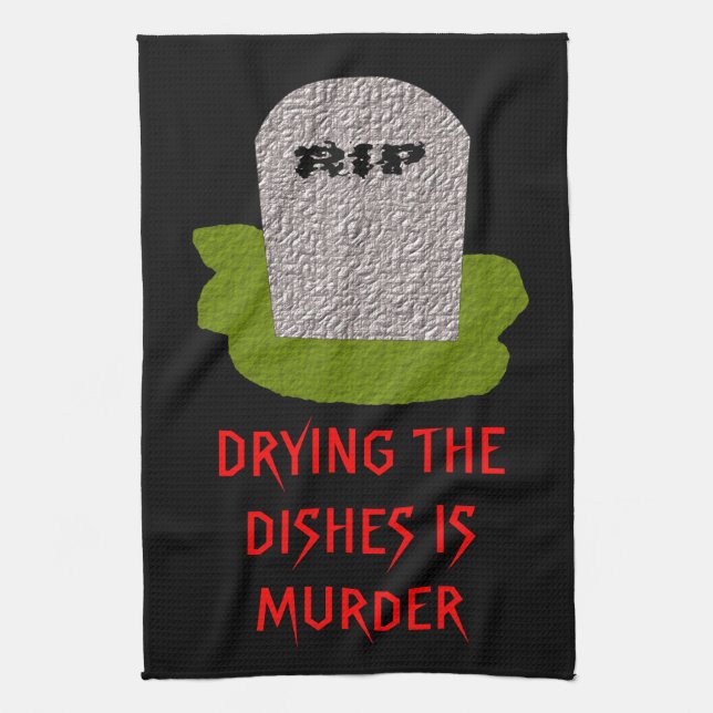 RIP Tombstone Funny Kitchen Towel (Vertical)
