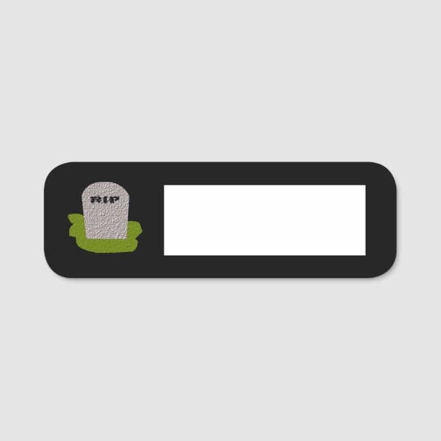 RIP Tombstone Name Tag (Front)