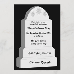 RIP Tombstone Party Invitation