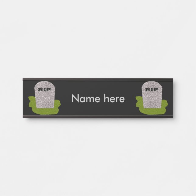 RIP Tombstone Personalised Hanging Sign (Front)
