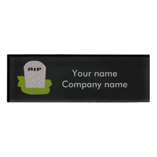 RIP Tombstone Personalised Name Tag