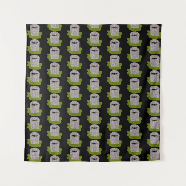 RIP Tombstone Tapestry (Front (Horizontal))