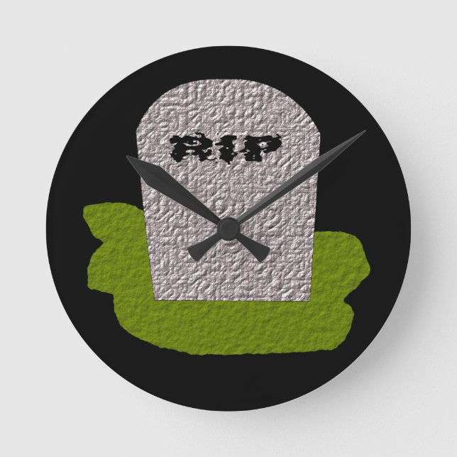 RIP Tombstone Wall Clock (Front)