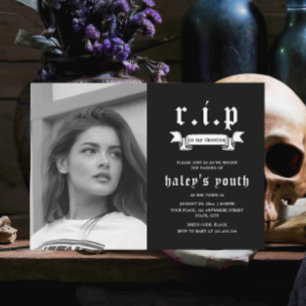 RIP Twenties 20s Funny Funeral 30th Birthday Photo Invitation