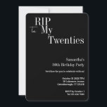 RIP Twenties 30th Birthday Party Black White Invitation<br><div class="desc">Modern, 30th birthday, party, RIP to my Twenties design with rounded corners. - Classic black and white with stylish RIP 20s typography motif. - Easy to edit templates for you to simply add your name and party details. - Perfect for a cool and fun, RIP 20s themed, 30th birthday party....</div>