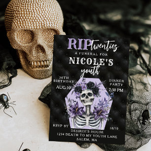 RIP Twenties Funeral for My Youth 30th Birthday Invitation