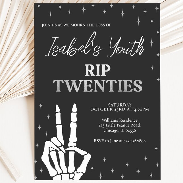 RIP Twenties Halloween Birthday Invitation (Creator Uploaded)