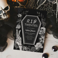 RIP Twenties Skull Gothic Halloween Birthday Invitation
