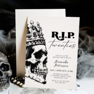 RIP Twenties Skull Halloween 30th Birthday Invitation