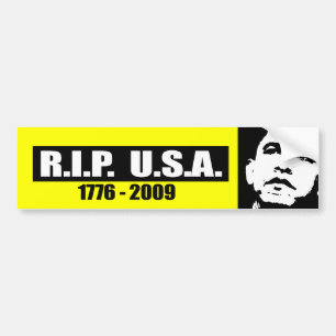 RIP USA - 1776 TO 2009 BUMPER STICKER
