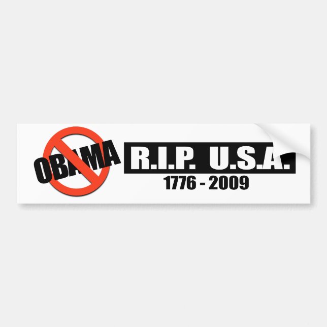 RIP USA - 1776 TO 2009 BUMPER STICKER (Front)