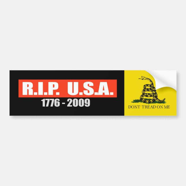 RIP USA - 1776 TO 2009 T-shirt Bumper Sticker (Front)