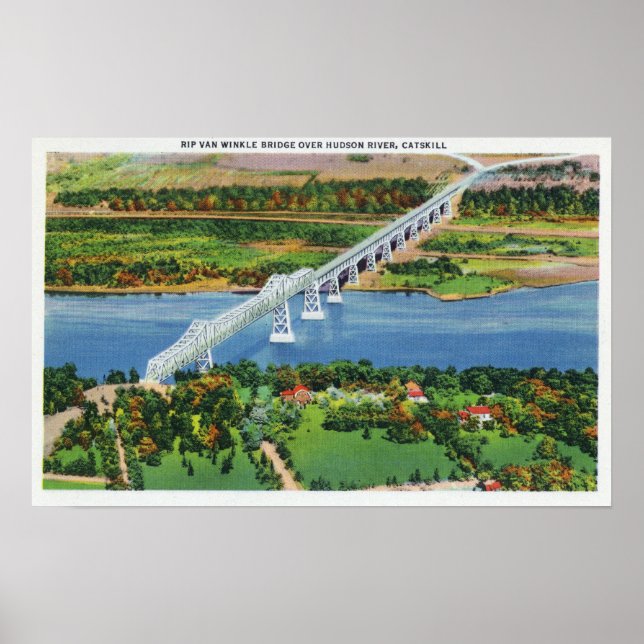 Rip Van Winkle Bridge over Hudson River Poster (Front)