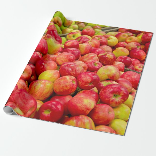 ripe apples background wrapping paper (Unrolled)