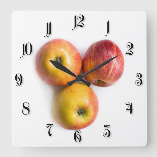 Ripe apples square wall clock (Front)
