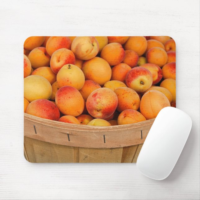 Ripe Apricots in Bushel Basket Mouse Mat (With Mouse)