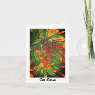 Ripe Bright Red Berris in Fall Card