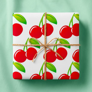 Ripe Bright Red Cherries Wrapping Paper