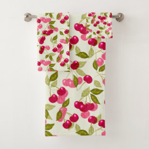 Ripe cherry bath towel