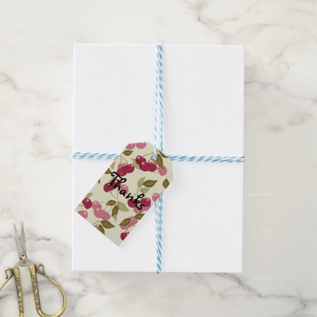 Ripe cherry gift tags (With Twine)