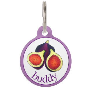 Ripe Fresh Sliced Purple Figs Fig Tree Fruit Pet Tag