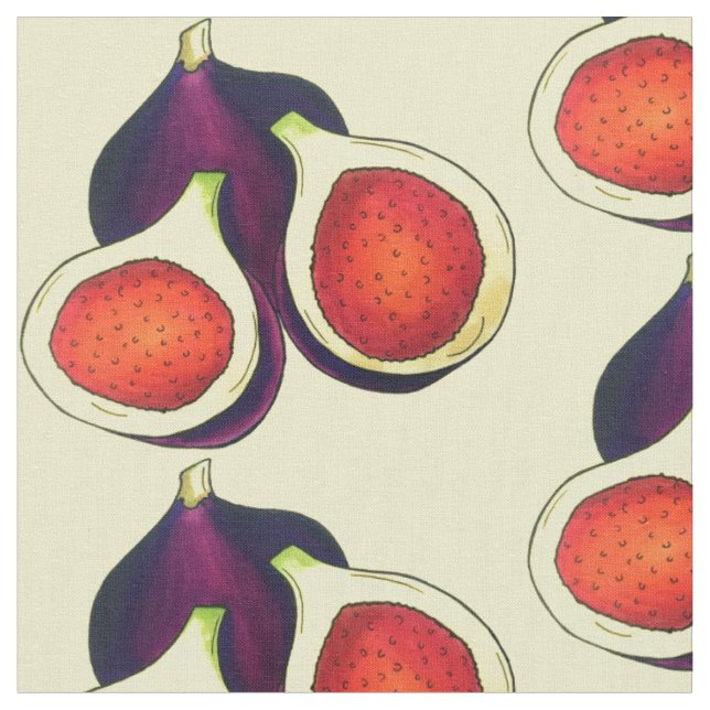 Ripe Fresh Summer Figs Fig Tree Food Fabric (Close Up)