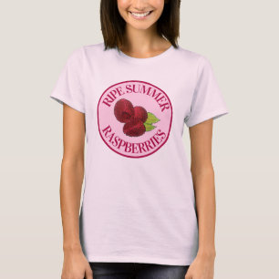 Ripe Fresh Summer Red Raspberries Fruit Berry T-Shirt
