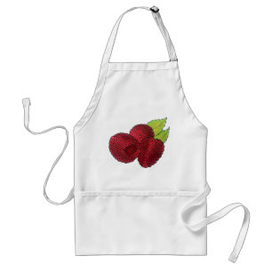 Ripe Fresh Summer Red Raspberries Fruit Kitchen Standard Apron