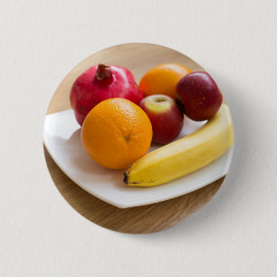 Ripe fruits 6 cm round badge