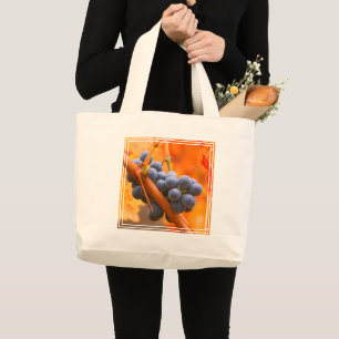 Ripe Grape In Vineyard Large Tote Bag