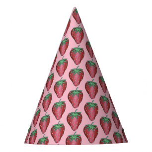 Ripe Juicy Strawberry Strawberries Berry Fruit Party Hat