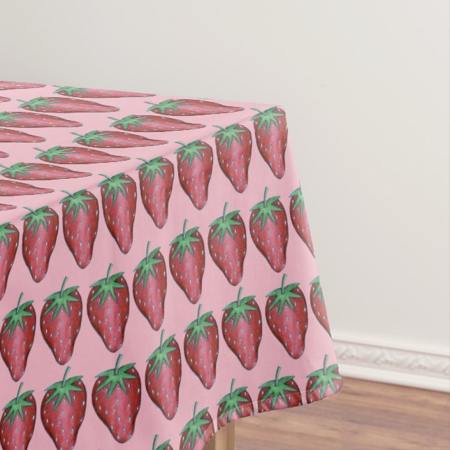 Ripe Juicy Strawberry Strawberries Berry Fruit Tablecloth (In Situ)
