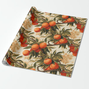 Ripe Orange Branch Wrapping Paper