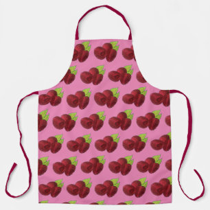 Ripe Raspberry Red Raspberries Berry Fruit Print Apron