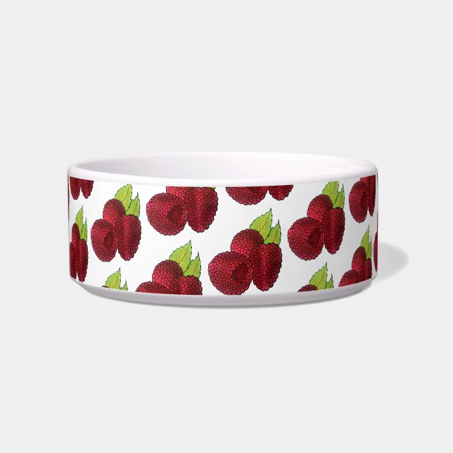 Ripe Raspberry Red Raspberries Berry Fruit Print Bowl (Front)