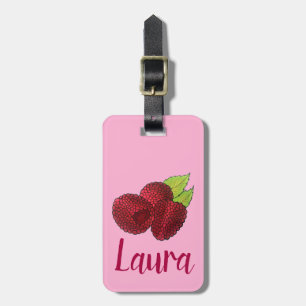 Ripe Raspberry Red Raspberries Berry Fruit Print Luggage Tag