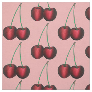 Ripe Red Cherry Cherries Summer Stone Fruit Foodie Fabric