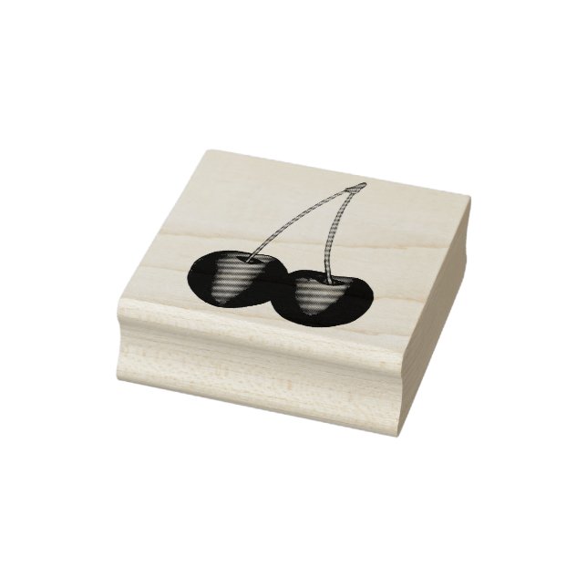 Ripe Red Cherry Cherries Summer Stone Fruit Foodie Rubber Stamp (Stamp)