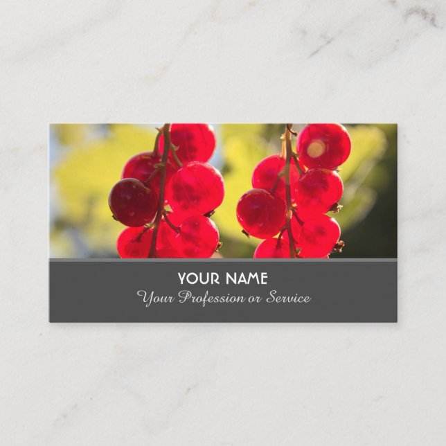 Ripe red fruity currant ensemble for farmers busin business card (Front)