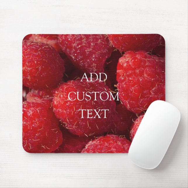 Ripe Red Raspberries Mouse Mat (With Mouse)
