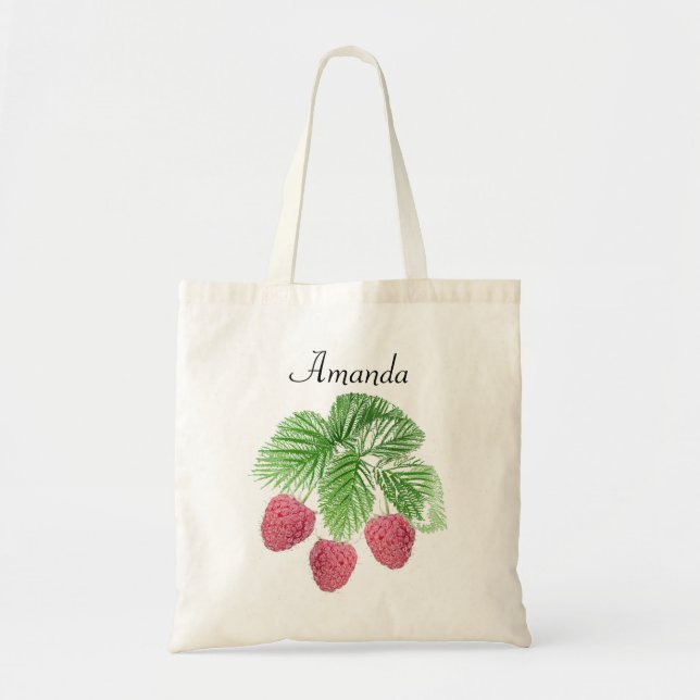 Ripe red raspberries tote bag (Front)