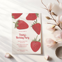 Ripe Red Strawberries Custom Party