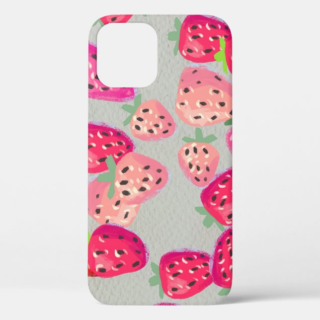 Ripe Strawberry Hand Drawn Texture Case-Mate iPhone Case (Back)