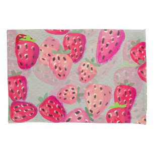 Ripe Strawberry Hand Drawn Texture Pillowcase