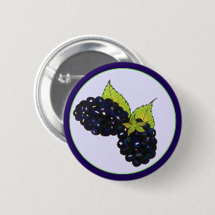 Ripe Summer Blackberries Blackberry Berry Berries 6 Cm Round Badge