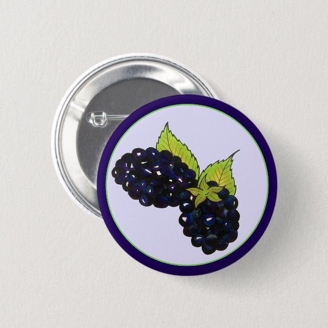 Ripe Summer Blackberries Blackberry Berry Berries 6 Cm Round Badge (Front & Back)