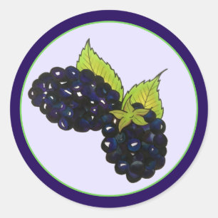 Ripe Summer Blackberries Blackberry Berry Berries Classic Round Sticker